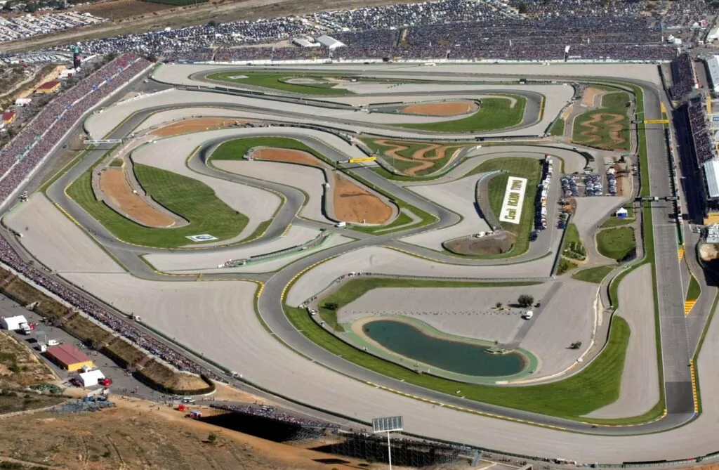características da pista da corrida de Moto GP Circuito de MotoGP de Valencia, Espanha.