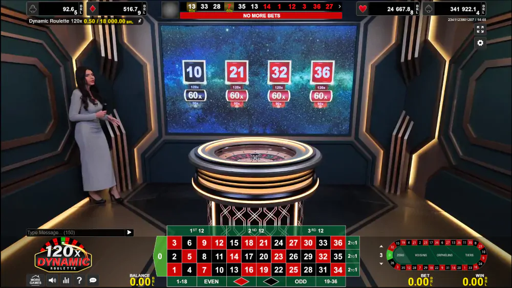 Dynamic Roulette 120x Multiplicadores