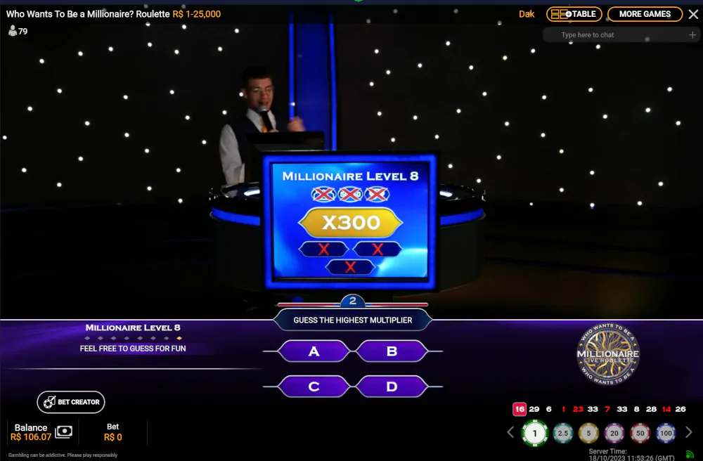 Who Wants to Be A Millionaire Roulette rounds bônus