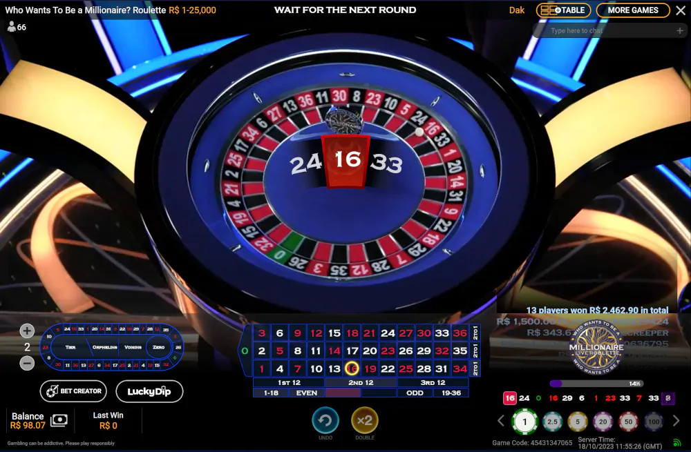 Who Wants to Be A Millionaire Roulette resultado