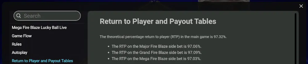 Mega Fire Blaze Lucky Ball RTP