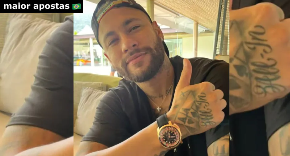 Neymar ostenta relógio de luxo com inspiração em cassino, avaliado em R$ 1,3 milhão
